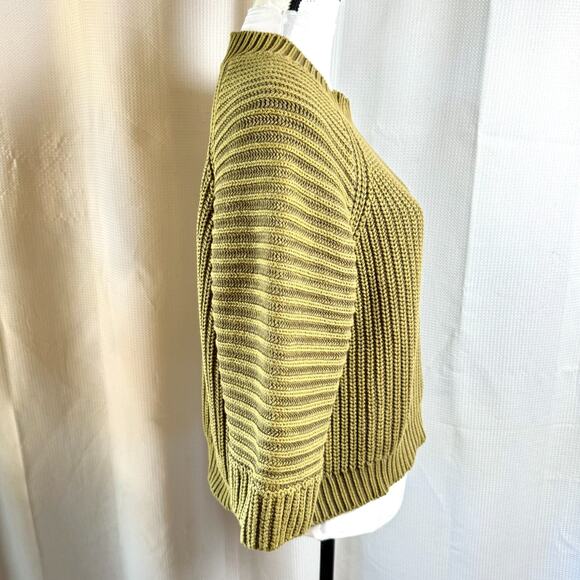 Anthropologie Maeve Mackenzie Chunky Ribbed Moss Green Size S Sweater in EUC - Picture 9 of 10
